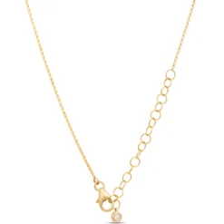 Hex Shaped Stations Diamond necklace, 14K Yellow Gold