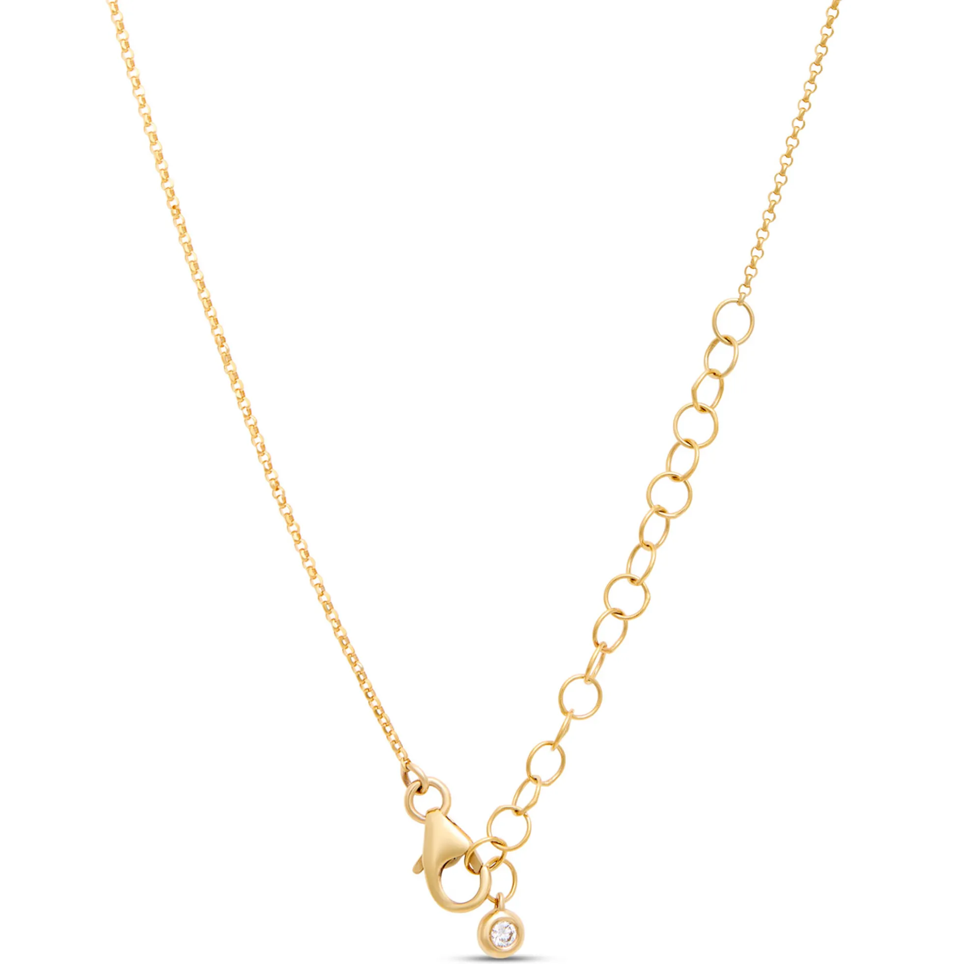 Hex Shaped Stations Diamond necklace, 14K Yellow Gold