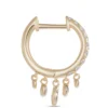 Hoop Diamond Dangle Earrings, 14K Yellow Gold