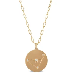 Ikuma Canadian Diamond Capricorn Zodiac Necklace, 14K Yellow Gold