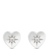 Ikuma Canadian Diamond Heart Shaped Studs, Sterling Silver