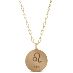 Ikuma Canadian Diamond Leo Zodiac Necklace, 14K Yellow Gold