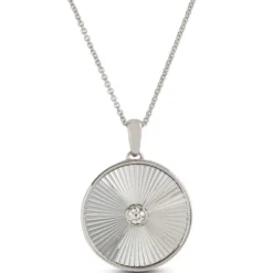 Ikuma Canadian Diamond Radiant Medallion Necklace in Sterling Silver