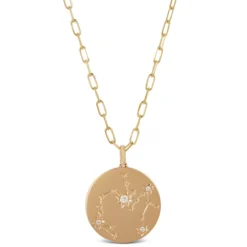 Ikuma Canadian Diamond Sagittarius Zodiac Necklace, 14K Yellow Gold