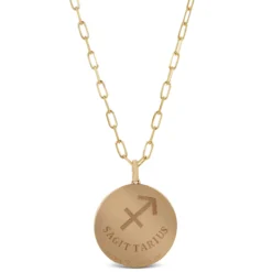 Ikuma Canadian Diamond Sagittarius Zodiac Necklace, 14K Yellow Gold