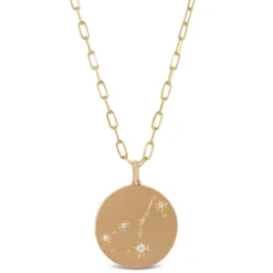 Ikuma Canadian Diamond Scorpio Zodiac Necklace, 14K Yellow Gold