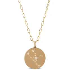 Ikuma Canadian Diamond Taurus Zodiac Necklace, 14K Yellow Gold