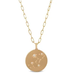 Ikuma Canadian Diamond Virgo Zodiac Necklace, 14K Yellow Gold
