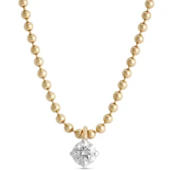 Ikuma Classic Round Diamond Pendant, ½ Carat Total Weight, 14K Yellow Gold