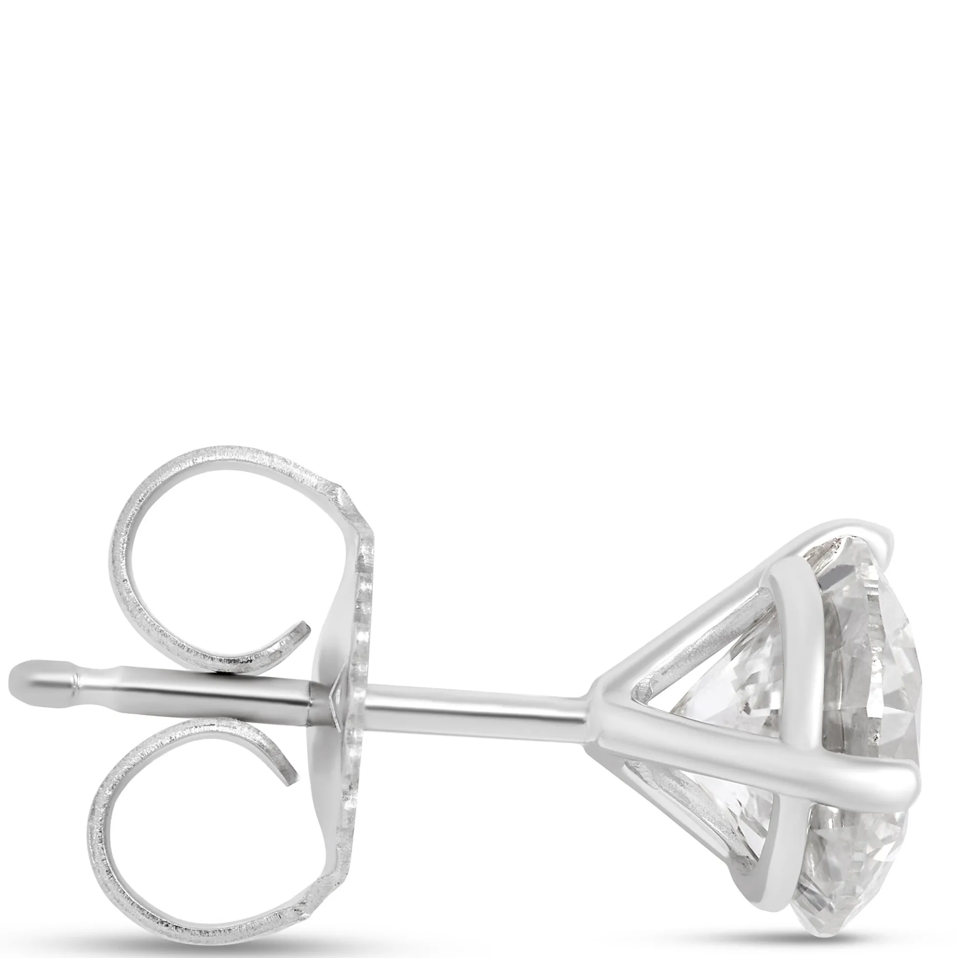 Ikuma Classic Round Diamond Studs, 2 Carat Total Weight,14K White Gold