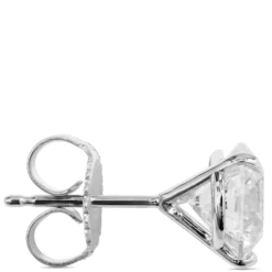 Ikuma Classic Round Diamond Studs, 3 Carat Total Weight,14K White Gold