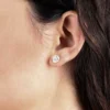 Ikuma Classic Round Diamond Studs, 3 1/4Carat Total Weight,14K White Gold