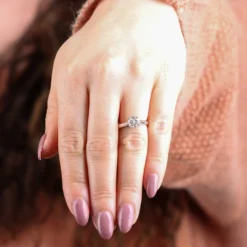 Ikuma Diamond Engagement Solitaire Ring 14K White Gold