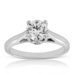 Ikuma Diamond Engagement Solitaire Ring 14K White Gold
