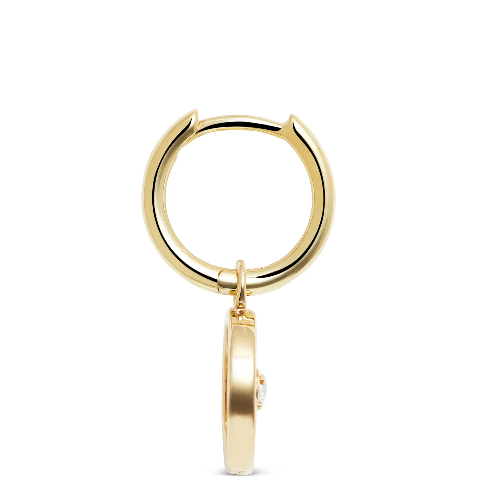Ikuma Diamond Medallion Drop Earrings, 14K Yellow Gold