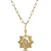 Ikuma Diamond Paperclip Necklace with Hamsa Pendant, 14K Yellow Gold