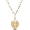 Ikuma Diamond Paperclip Necklace with Heart Pendant, 14K Yellow Gold