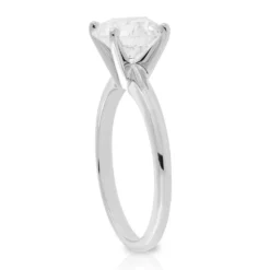 Ikuma Diamond Solitaire Engagement Ring 14K White Gold