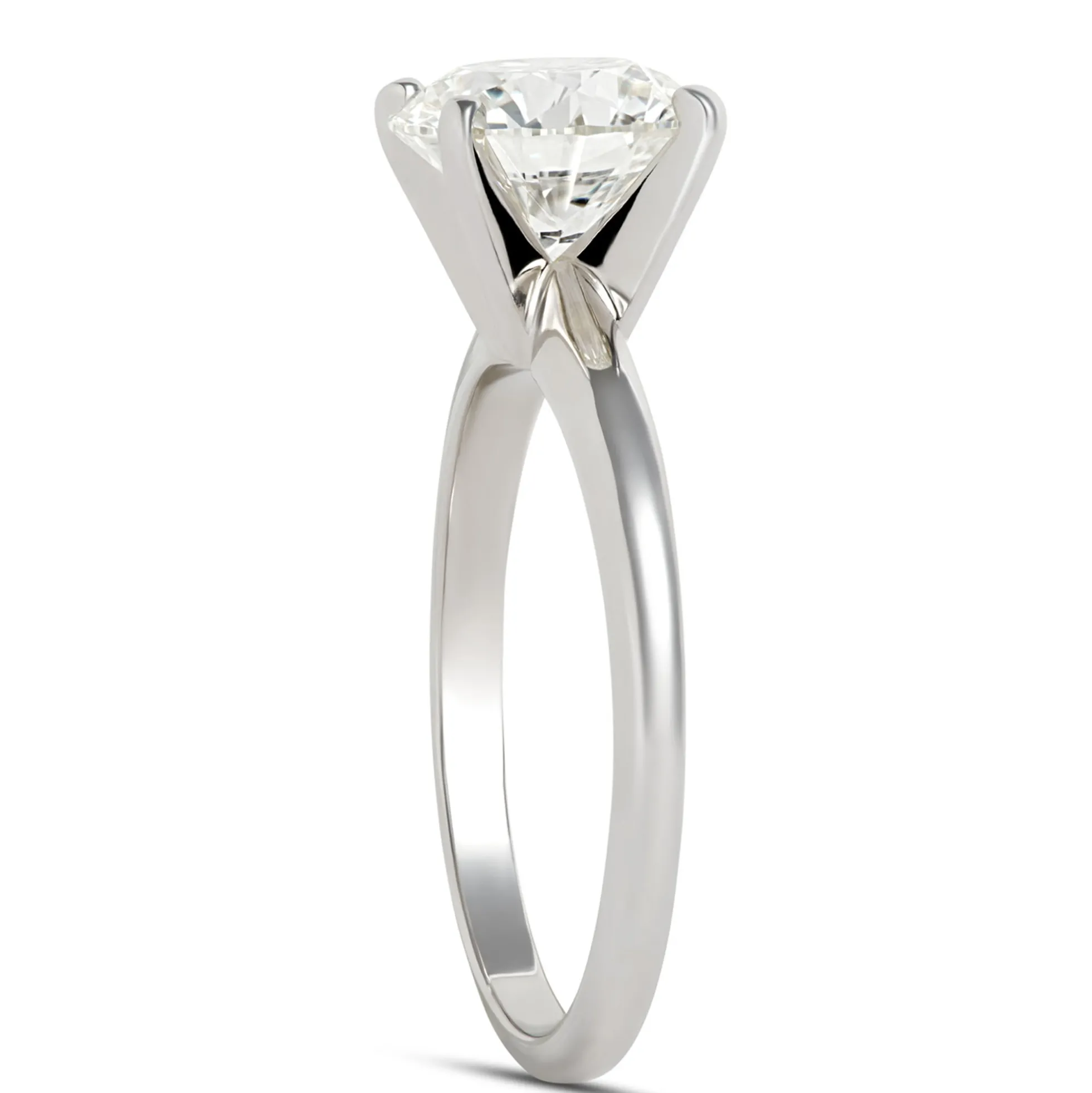 Ikuma Diamond Solitaire Engagement Ring 14K White Gold