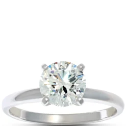 Ikuma Diamond Solitaire Ring 14K White Gold