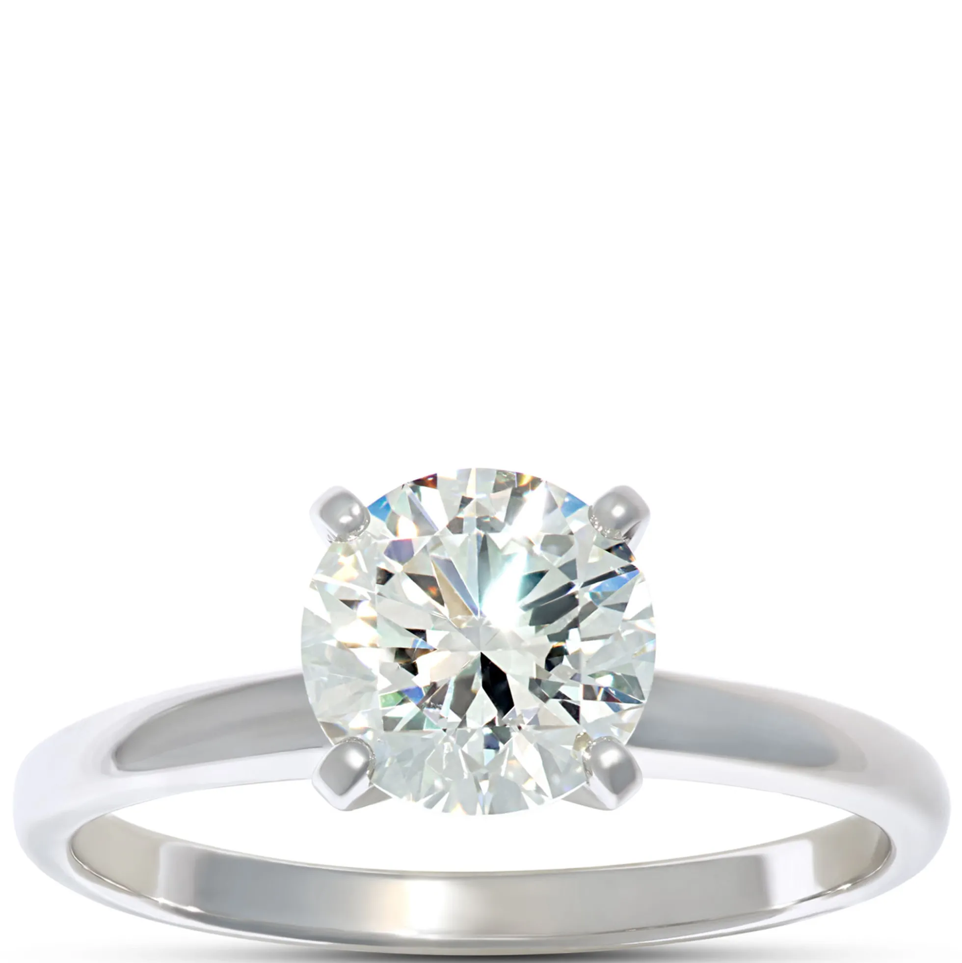 Ikuma Diamond Solitaire Ring 14K White Gold