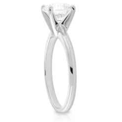 Ikuma Diamond Solitaire Ring 14K White Gold