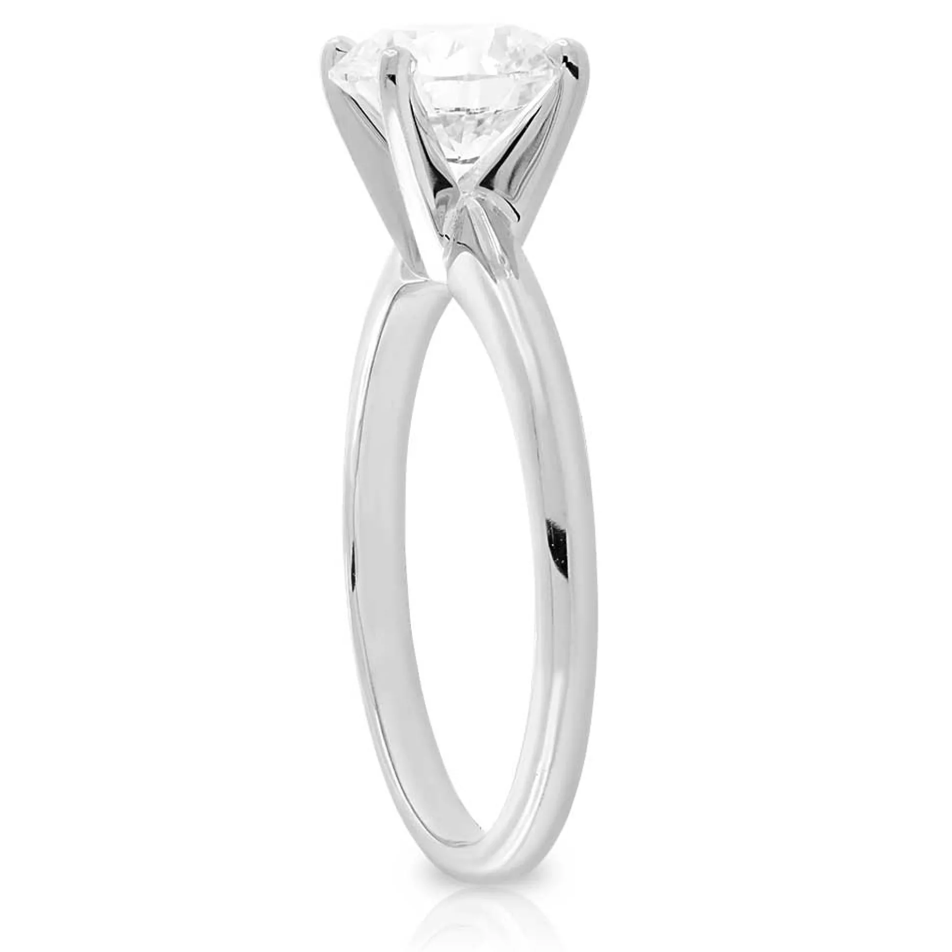 Ikuma Diamond Solitaire Ring 14K White Gold