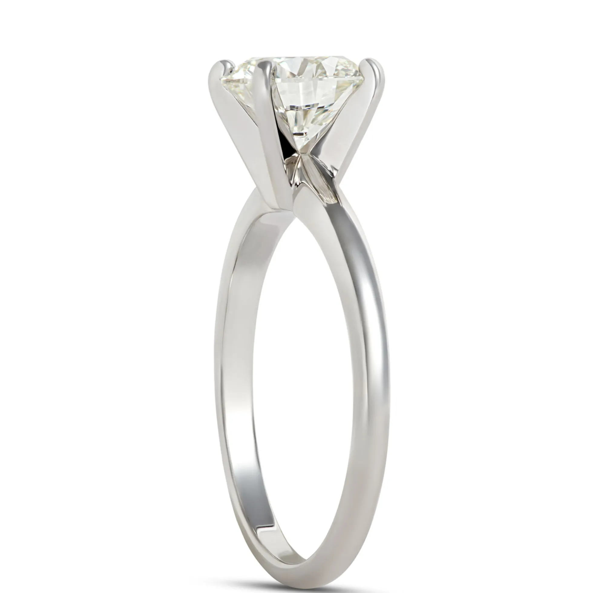 Ikuma Diamond Solitaire Ring 14K White Gold