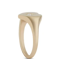 Ikuma Heart-Shaped Diamond Signet Pinky Ring, 14K Yellow Gold