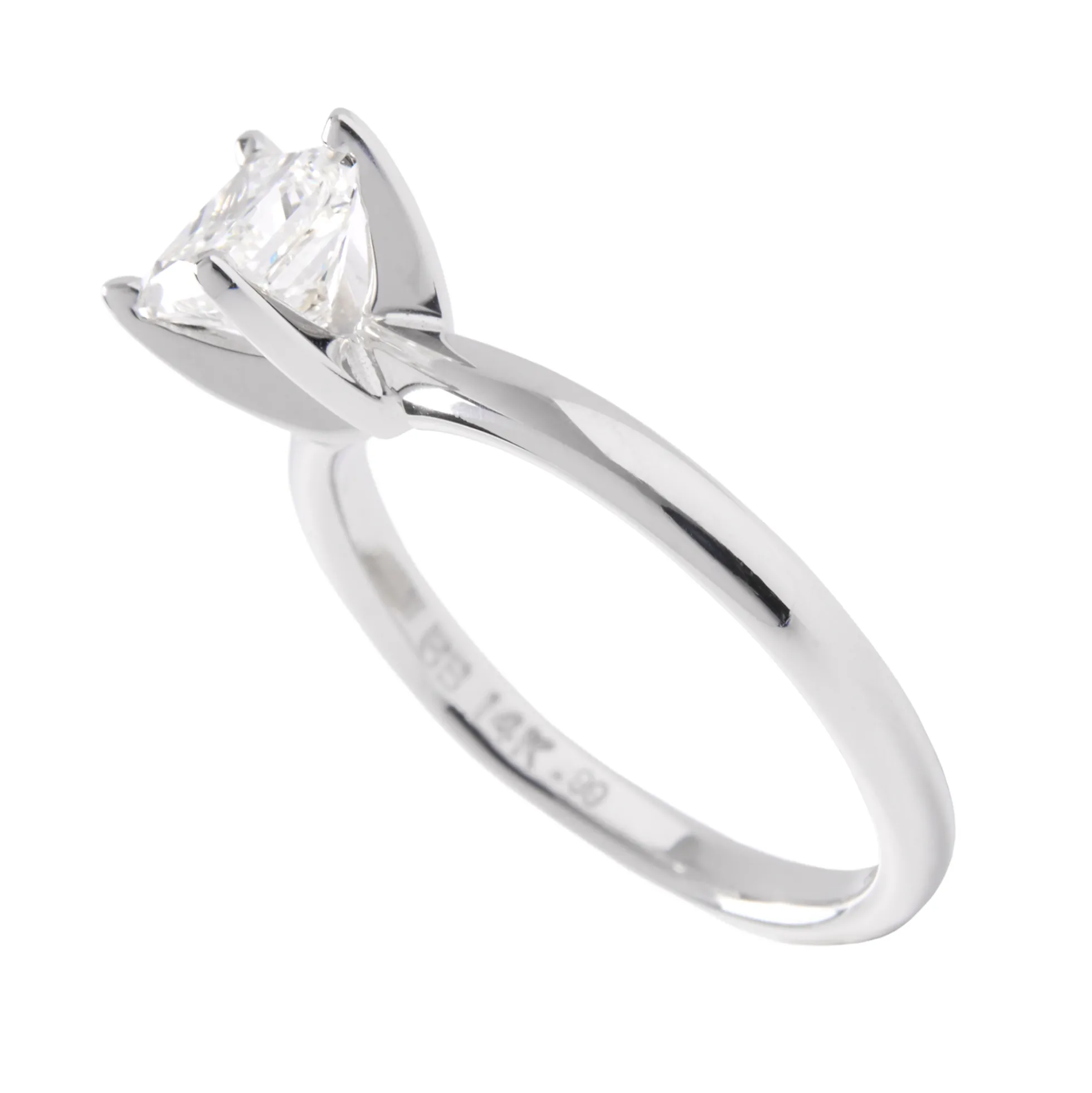 Ikuma Princess Cut Solitaire Diamond Engagement Ring, 14K White Gold
