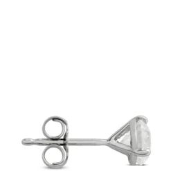 Ikuma Round Diamond Stud Earrings, 1 Carat Total Weight, in 14K White Gold