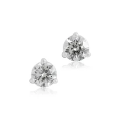 Ikuma Round Diamond Stud Earrings, ½ Carat Total Weight, in 14K White Gold