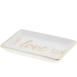 I LOVE US Porcelain Ring Tray