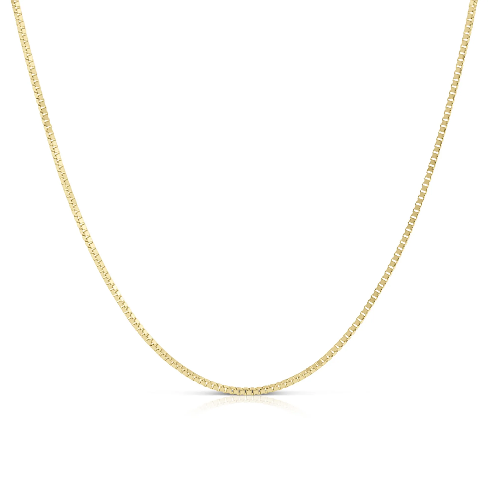 22-Inch Adjustable Box Chain Necklace, 14K Yellow Gold
