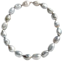 18-Inch Baroque Tahitian Pearl Necklace, 14K White Gold
