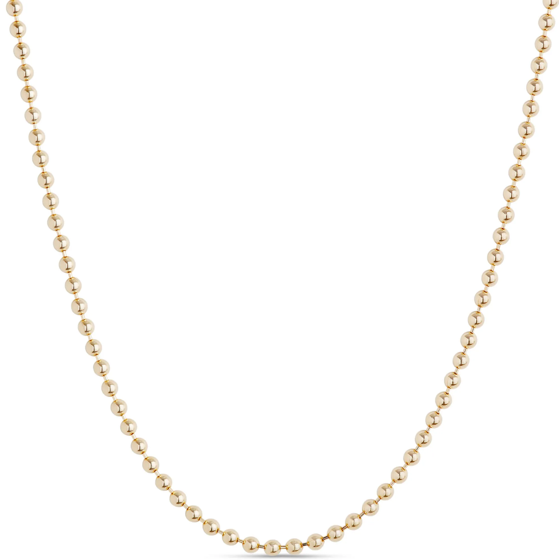 18-Inch Bead Chain, 14K Yellow Gold