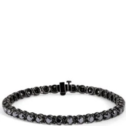 8.5-inch Black Diamond Bracelet, Black Rhodium