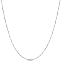 22-Inch Box Chain Necklace, 14K White Gold