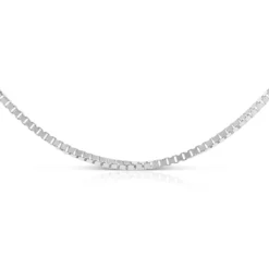 22-Inch Box Chain Necklace, 14K White Gold