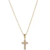 15-Inch Cross Pendant Necklace, 14K Yellow Gold
