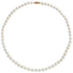 18-Inch Cultured Akoya Pearl Strand, 14K Yellow Gold