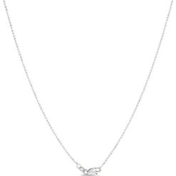 18-Inch Diamond Cut Bead Necklace, 14K White Gold