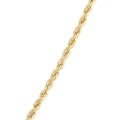 24-Inch Diamond Cut Rope Necklace, 14K Yellow Gold