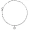 7.5 Inch luster Diamond Bracelet, 14K White Gold Paperclip Links