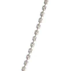 18-Inch Mooncut Bead Necklace, 14K White Gold