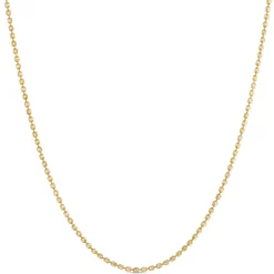 24-Inch Moon Cut Bead Necklace, 14K Yellow Gold