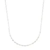 24-Inch Mooncut Oval Bead Necklace, 14K White Gold