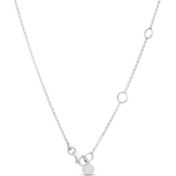 18-Inch Oval Emerald Station Necklace, 14K White Gold