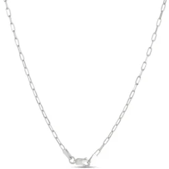 18-Inch Paperclip Chain, 14K White Gold