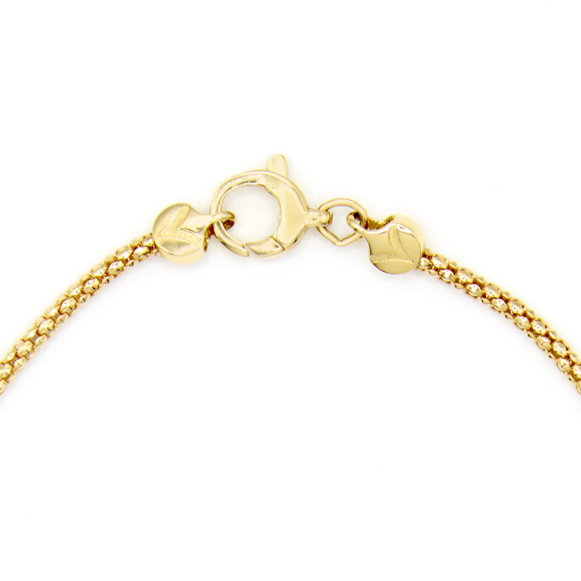 18-Inch Popcorn Chain With Gold Bead Stations, 14K White and Yellow Gold